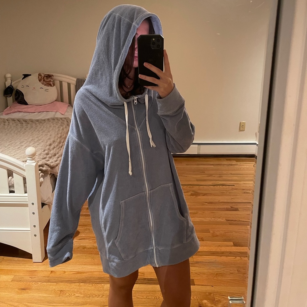 Fabletics Oversized Terry Cloth Zip Up Hoodie
